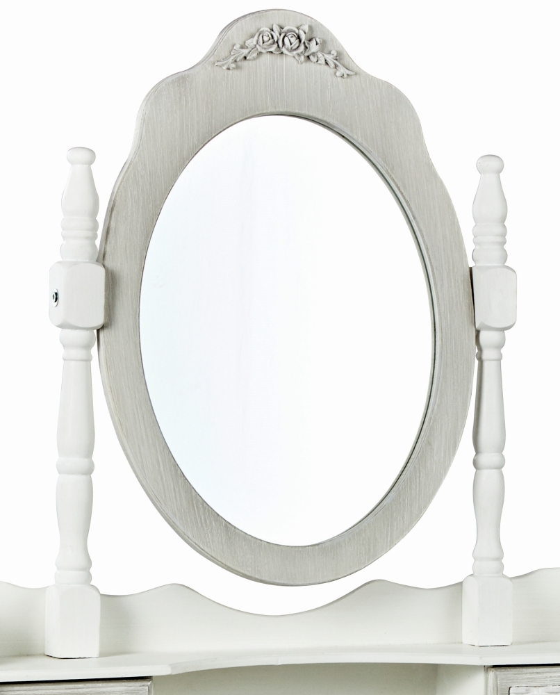 Product photograph of Brittany French Style Dressing Set - White And Grey from Choice Furniture Superstore.