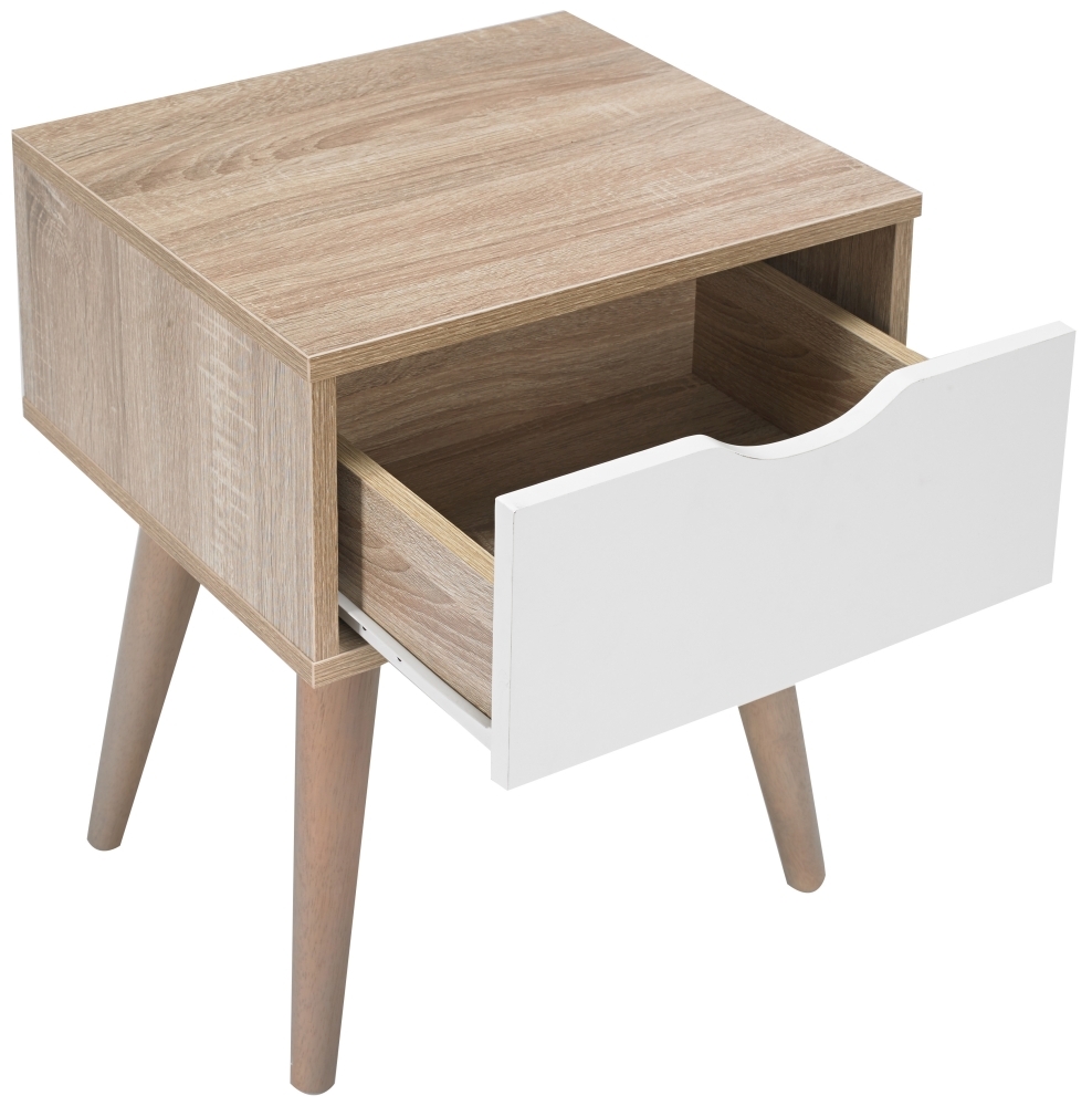 Product photograph of Scandi Oak Lamp Table - White from Choice Furniture Superstore.