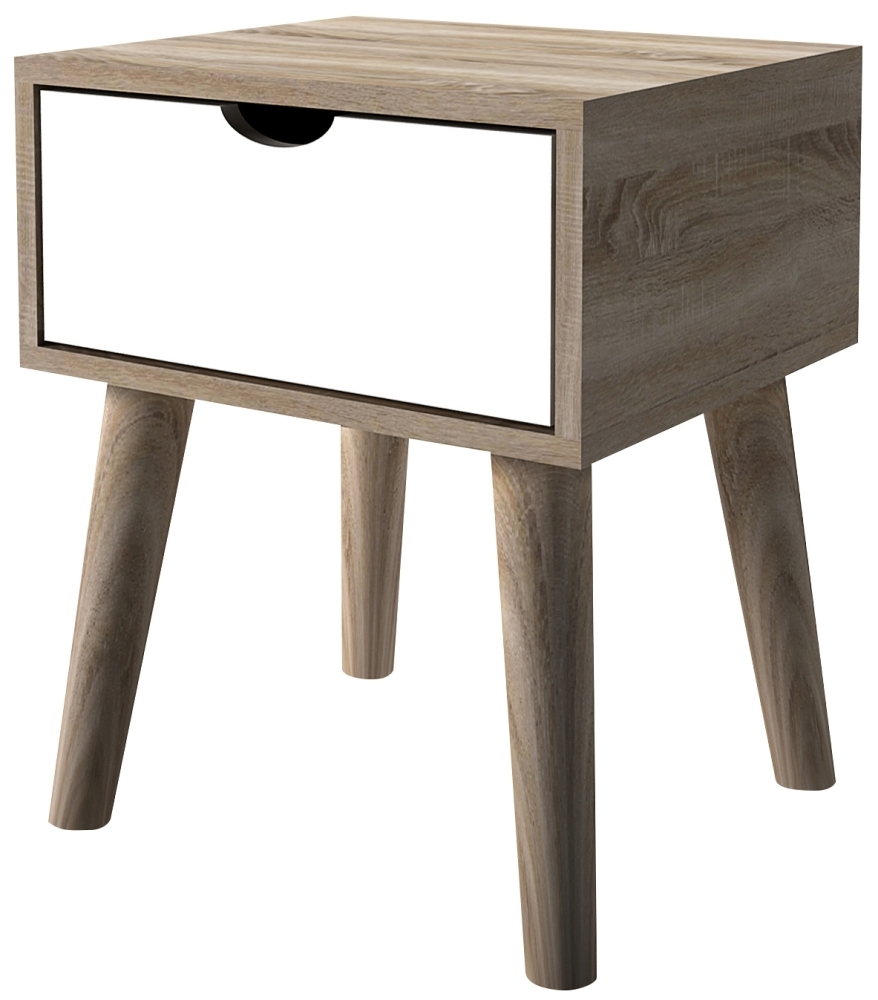 Product photograph of Scandi Oak Lamp Table - White from Choice Furniture Superstore.