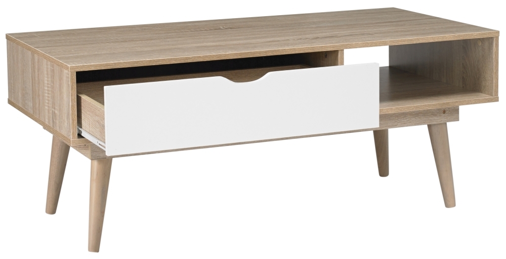 Product photograph of Scandi 1 Drawer Coffee Table from Choice Furniture Superstore.