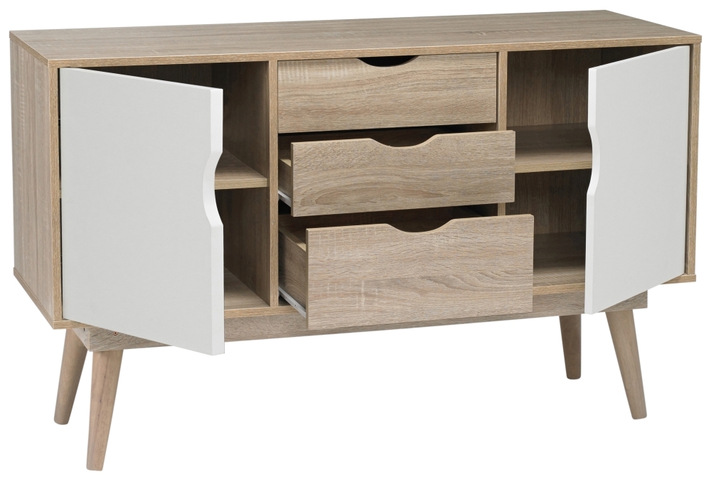 Product photograph of Scandi 2 Door 3 Drawer Sideboard from Choice Furniture Superstore.
