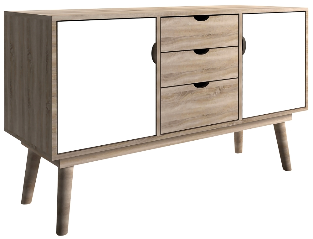 Product photograph of Scandi 2 Door 3 Drawer Sideboard from Choice Furniture Superstore.