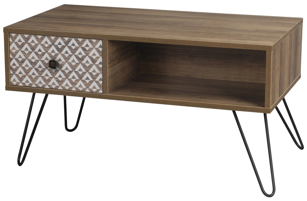 Product photograph of Casablanca Printed Coffee Table With Hairpin Legs from Choice Furniture Superstore.