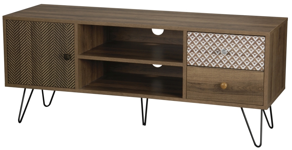 Product photograph of Casablanca Printed Tv Unit With Hairpin Legs from Choice Furniture Superstore.