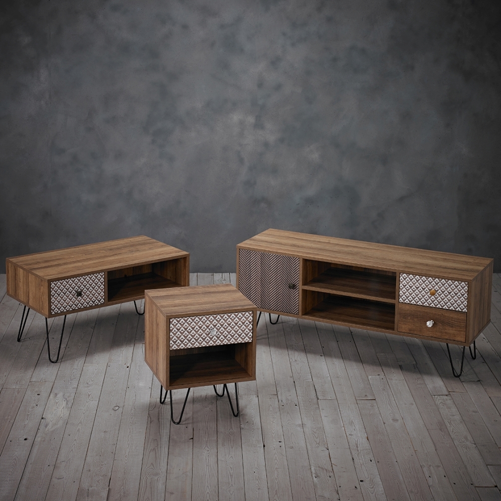 Product photograph of Casablanca Printed Tv Unit With Hairpin Legs from Choice Furniture Superstore.