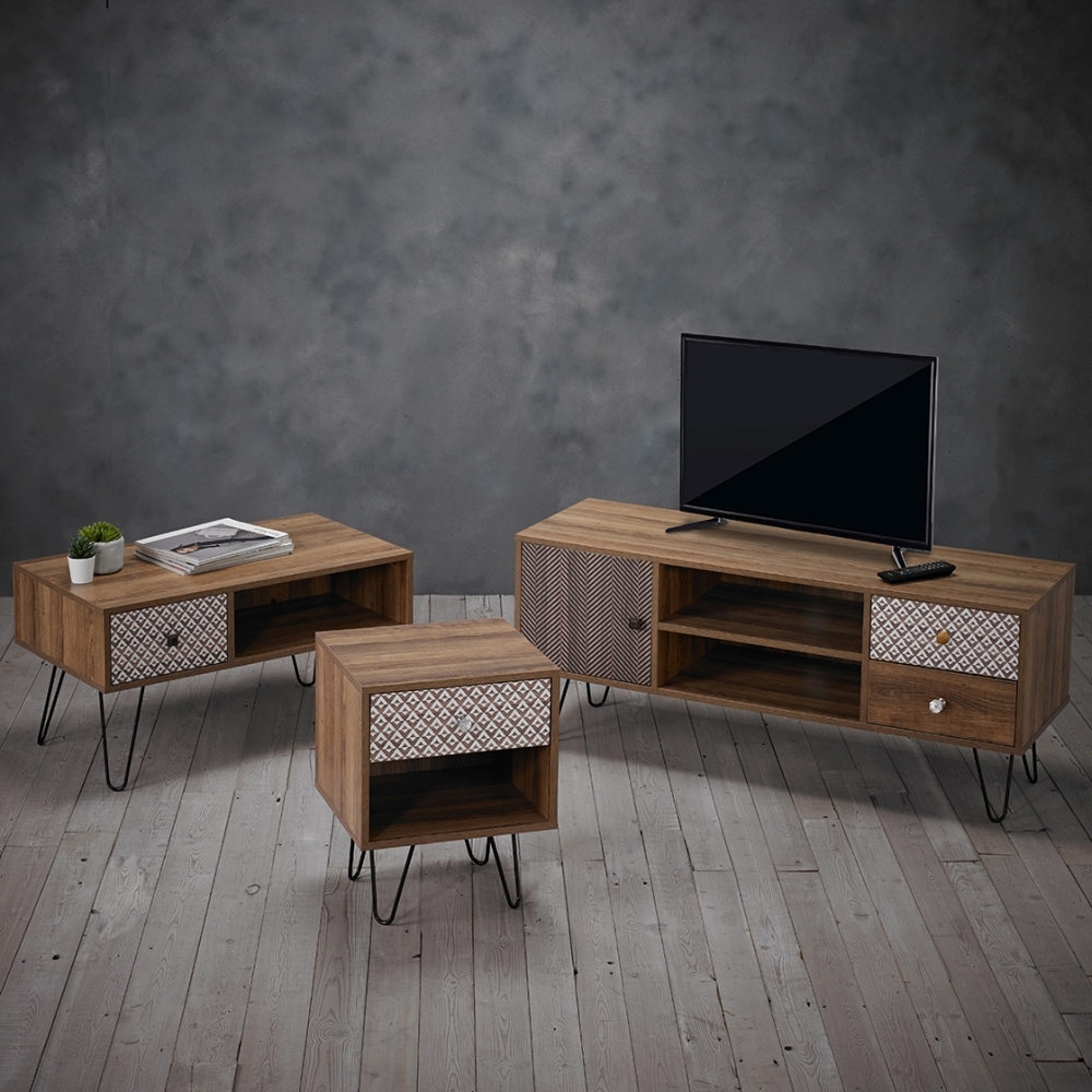 Product photograph of Casablanca Printed Tv Unit With Hairpin Legs from Choice Furniture Superstore.