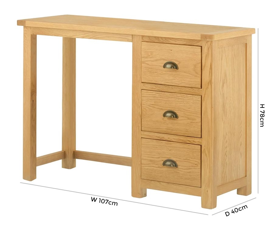 Product photograph of Portland Dressing Table - Comes In Oak And Stone Painted from Choice Furniture Superstore.