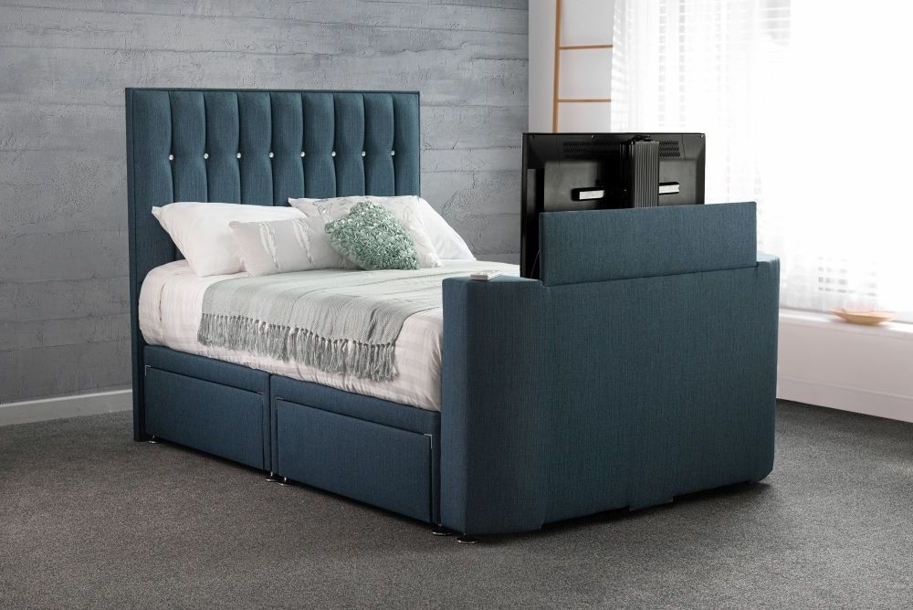 Product photograph of Sweet Dreams Vision Sparkle Fabric Tv Bed from Choice Furniture Superstore.