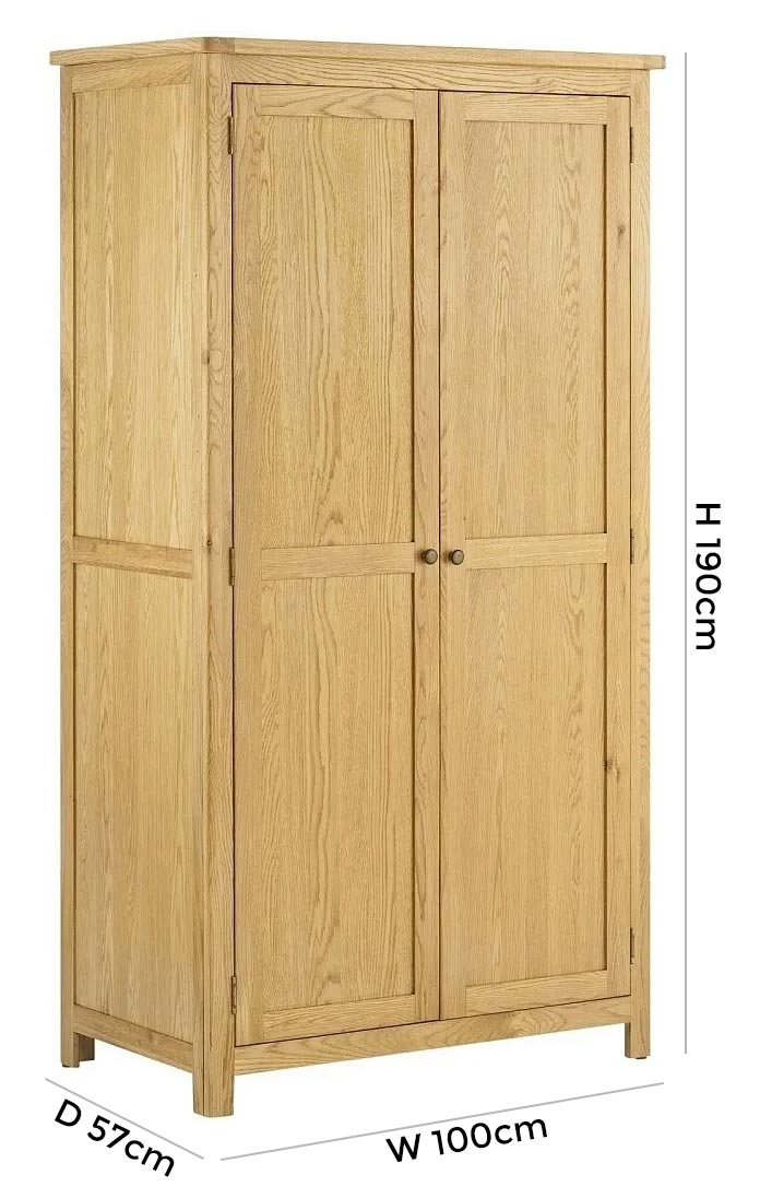 Product photograph of Portland 2 Door Double Wardrobe - Comes In Oak Stone Painted Ivory White Painted from Choice Furniture Superstore.