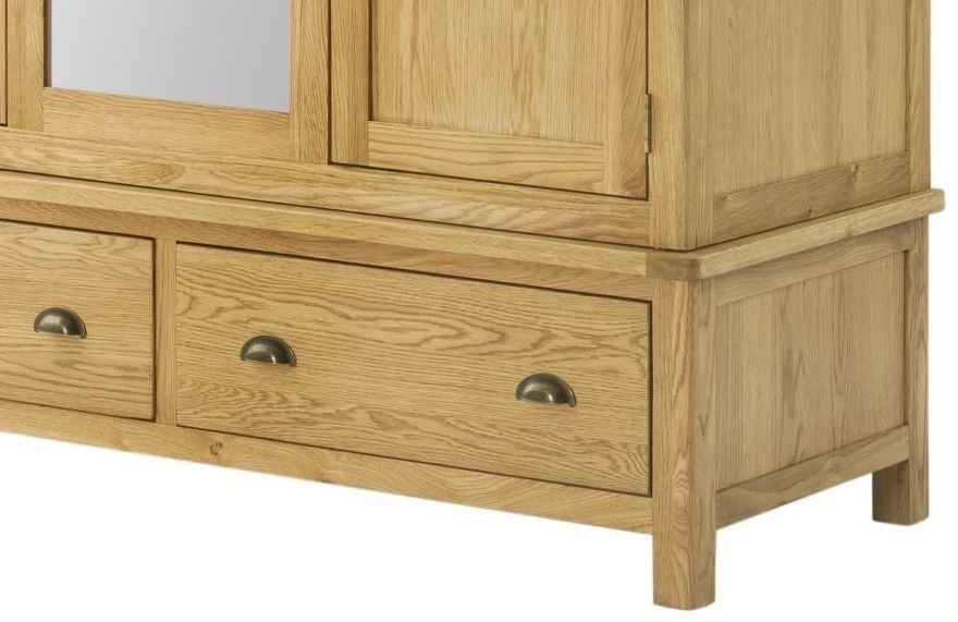 Product photograph of Portland 3 Door Triple Wardrobe - Comes In Oak Stone Painted Cream Painted from Choice Furniture Superstore.