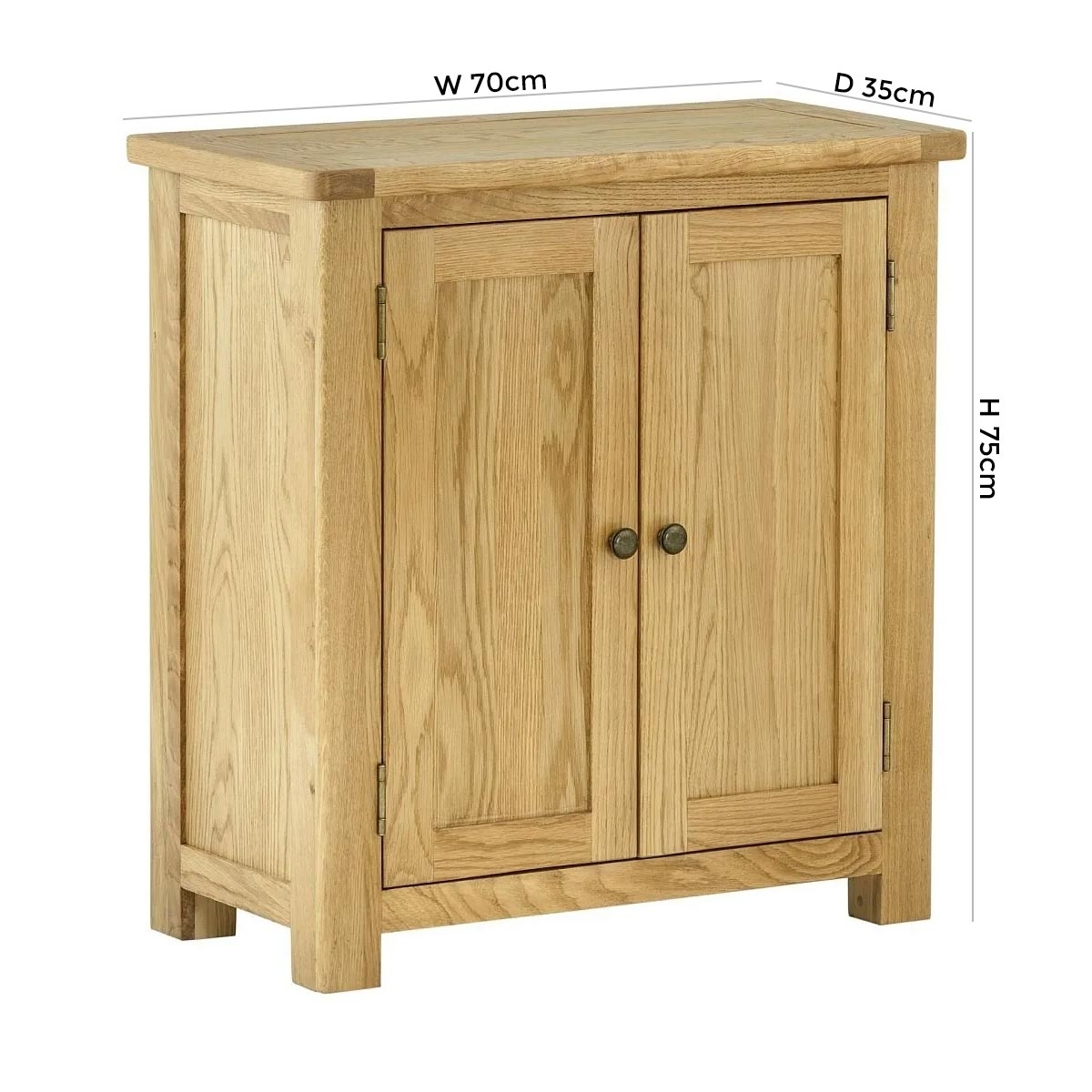 Product photograph of Portland 2 Door Hall Cabinet - Comes In Oak Stone Painted Ivory White Painted from Choice Furniture Superstore.