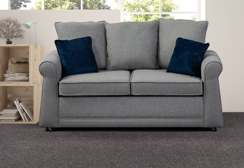 Product photograph of Alton Silver Fabric Sofabed - Comes In Charcoal Denim Oatmeal Options from Choice Furniture Superstore.