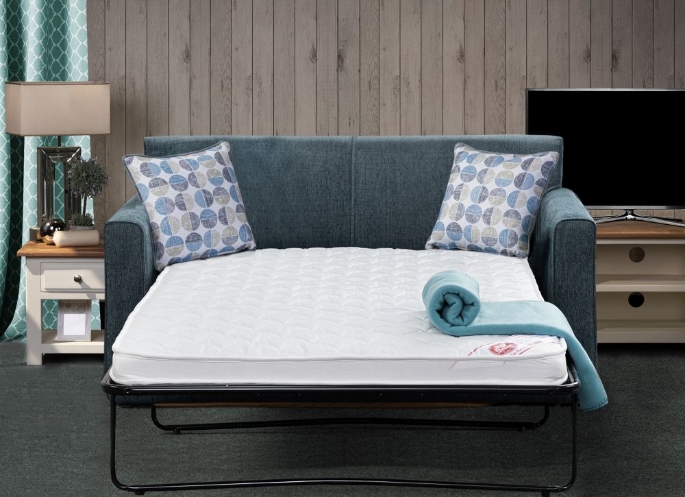 Product photograph of Kentucky Fabric Sofabed - Comes In Charcoal Denim Oatmeal Options from Choice Furniture Superstore.