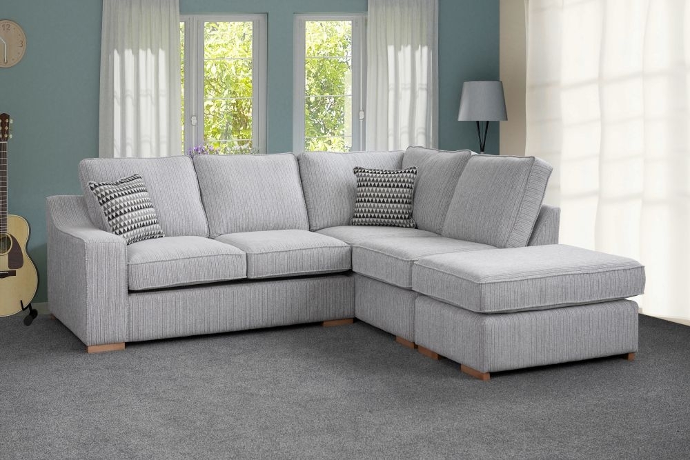 Product photograph of Sweet Dreams Blenheim Silver Fabric Corner Sofabed from Choice Furniture Superstore.