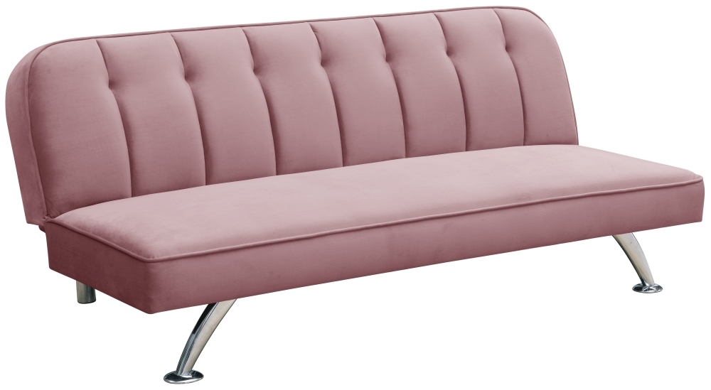 Product photograph of Brighton Pink Velvet Sofabed from Choice Furniture Superstore.