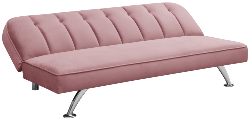 Product photograph of Brighton Pink Velvet Sofabed from Choice Furniture Superstore.