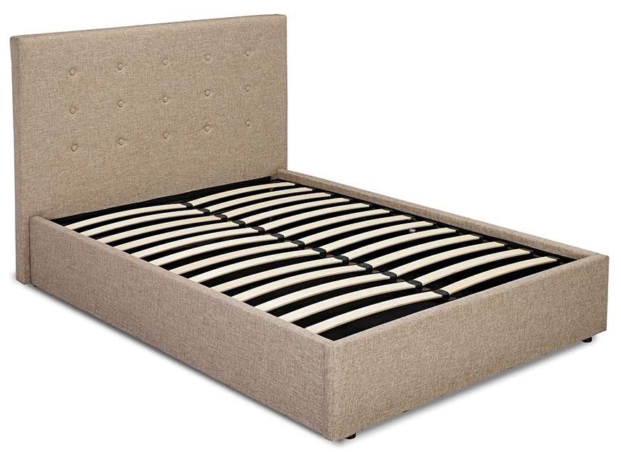 Product photograph of Lucca Soft Beige Upholstered Bed from Choice Furniture Superstore.