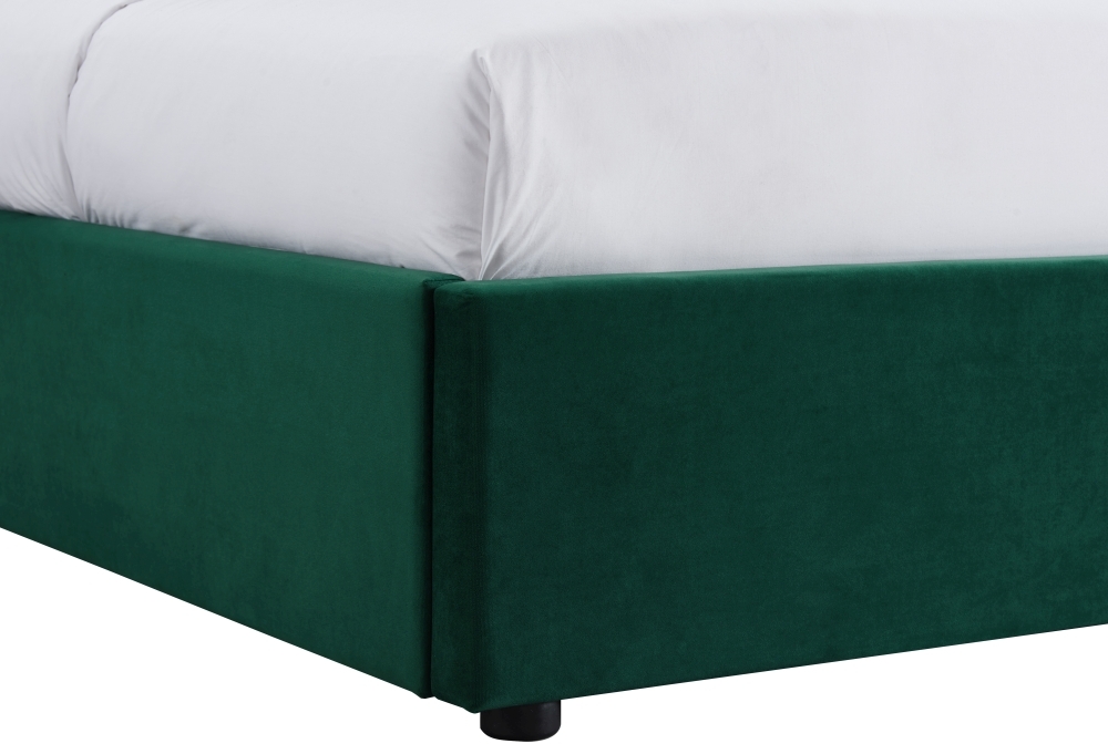 Product photograph of Islington Forest Green Velvet Upholstered 4ft 6in Double Bed from Choice Furniture Superstore.