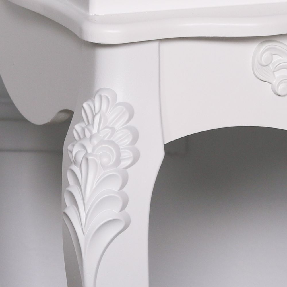 Product photograph of French Style White Bedside Table from Choice Furniture Superstore.