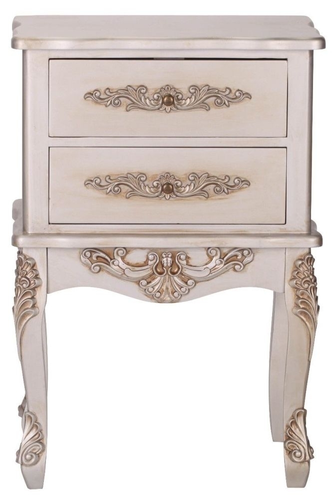 Product photograph of French Style Antique Silver Bedside Table from Choice Furniture Superstore.