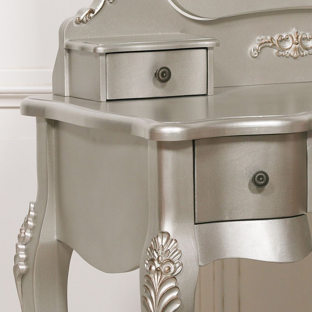 Product photograph of French Style Antique Silver Dressing Set from Choice Furniture Superstore.