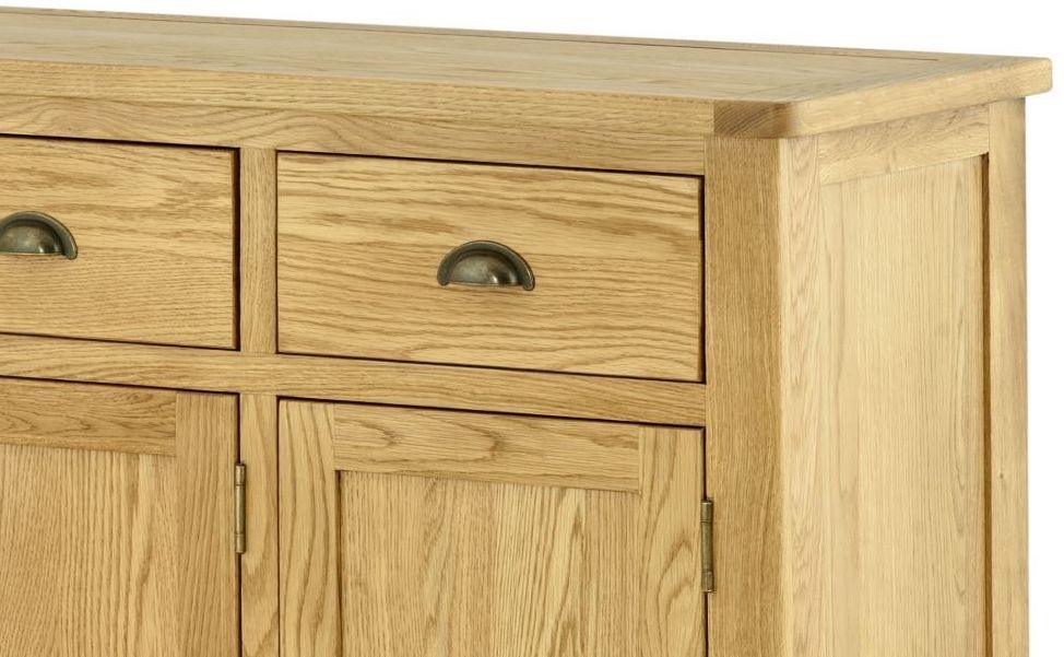Product photograph of Portland 3 Door Sideboard - Comes In Oak Stone Painted Ivory White Painted from Choice Furniture Superstore.