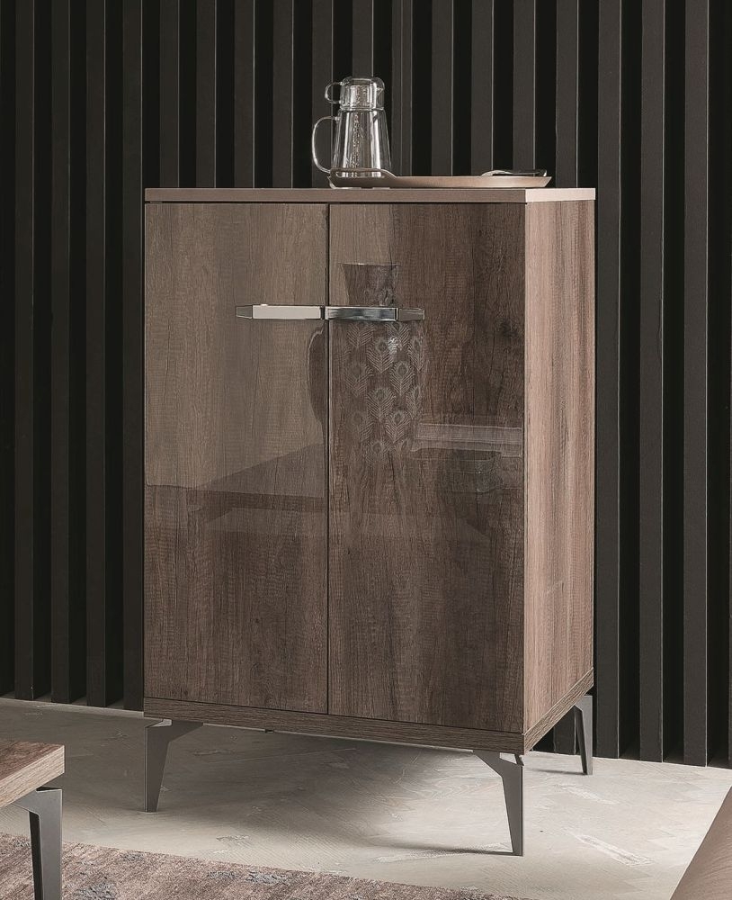 Product photograph of Matera High Gloss 2 Door Bar Cabinet from Choice Furniture Superstore.