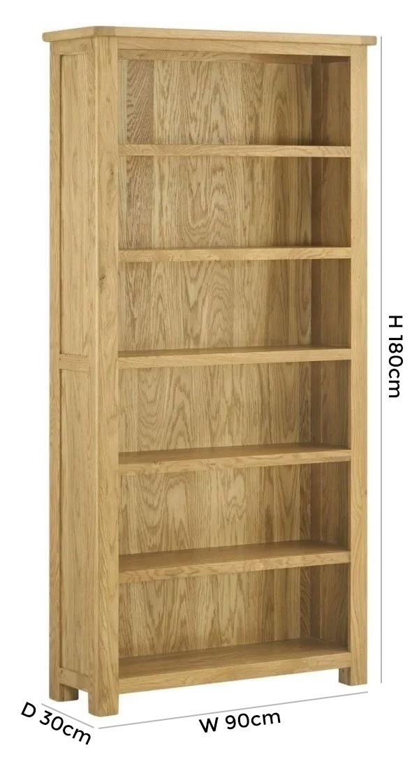 Product photograph of Portland Large Bookcase - Comes In Oak Stone Painted Ivory White Painted from Choice Furniture Superstore.