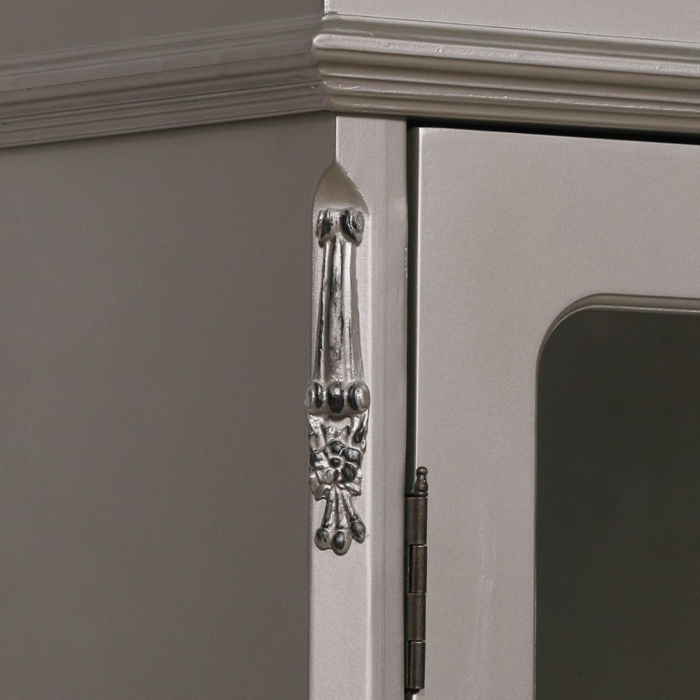 Product photograph of French Style Antique Silver Mirror Armoire Wardrobe - 2 Door from Choice Furniture Superstore.