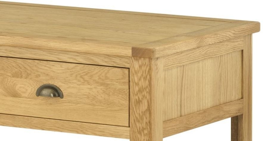 Product photograph of Portland 2 Drawer Coffee Table - Comes In Oak Stone Painted Ivory White Painted from Choice Furniture Superstore.