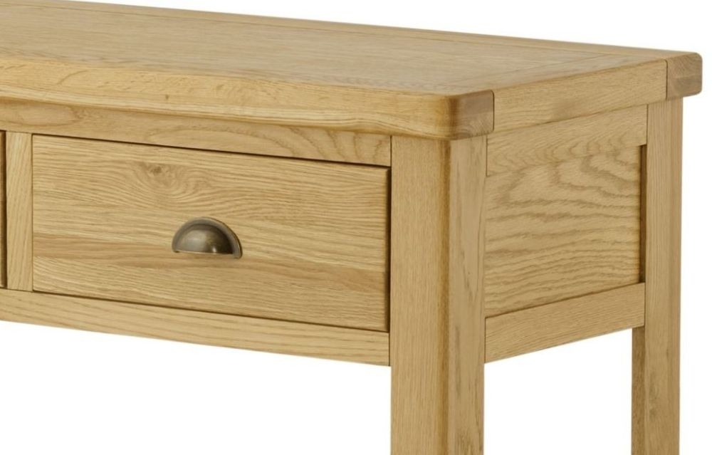 Product photograph of Portland 2 Drawer Console Table - Comes In Oak Stone Painted Ivory White Painted from Choice Furniture Superstore.