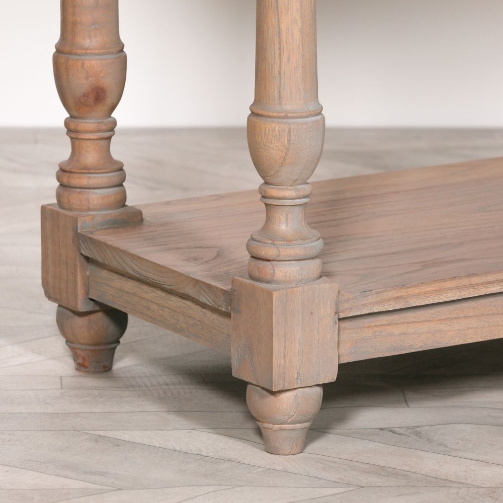 Product photograph of Rustic Breakfront 3 Drawer Console Table from Choice Furniture Superstore.