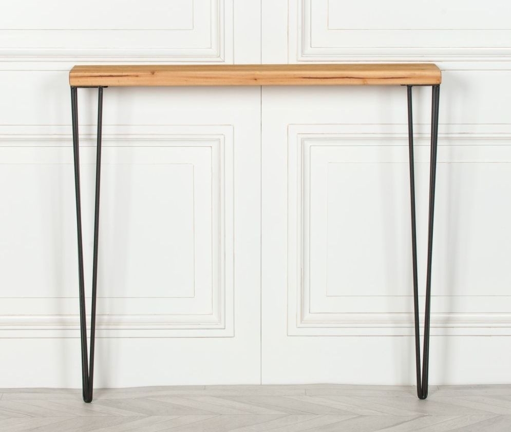 Product photograph of Rustic Large Console Table With Hairpin Legs from Choice Furniture Superstore.