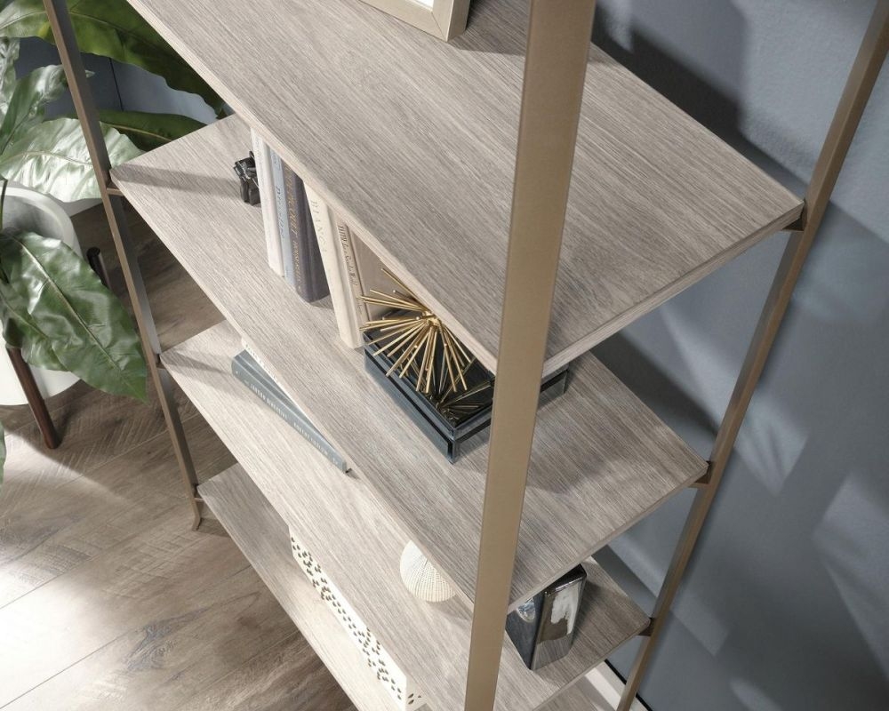 Product photograph of Teknik City Centre Champagne Oak Bookcase from Choice Furniture Superstore.