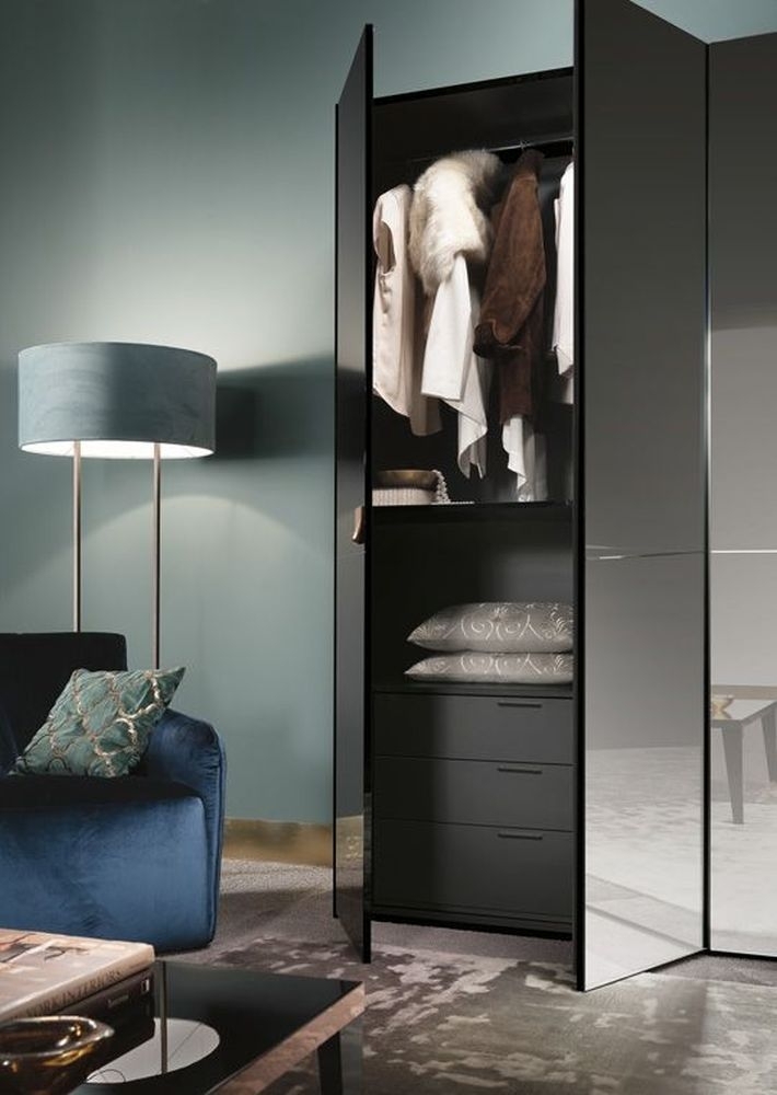 Product photograph of Alf Italia Mont Noir Black High Gloss Wardrobe from Choice Furniture Superstore.