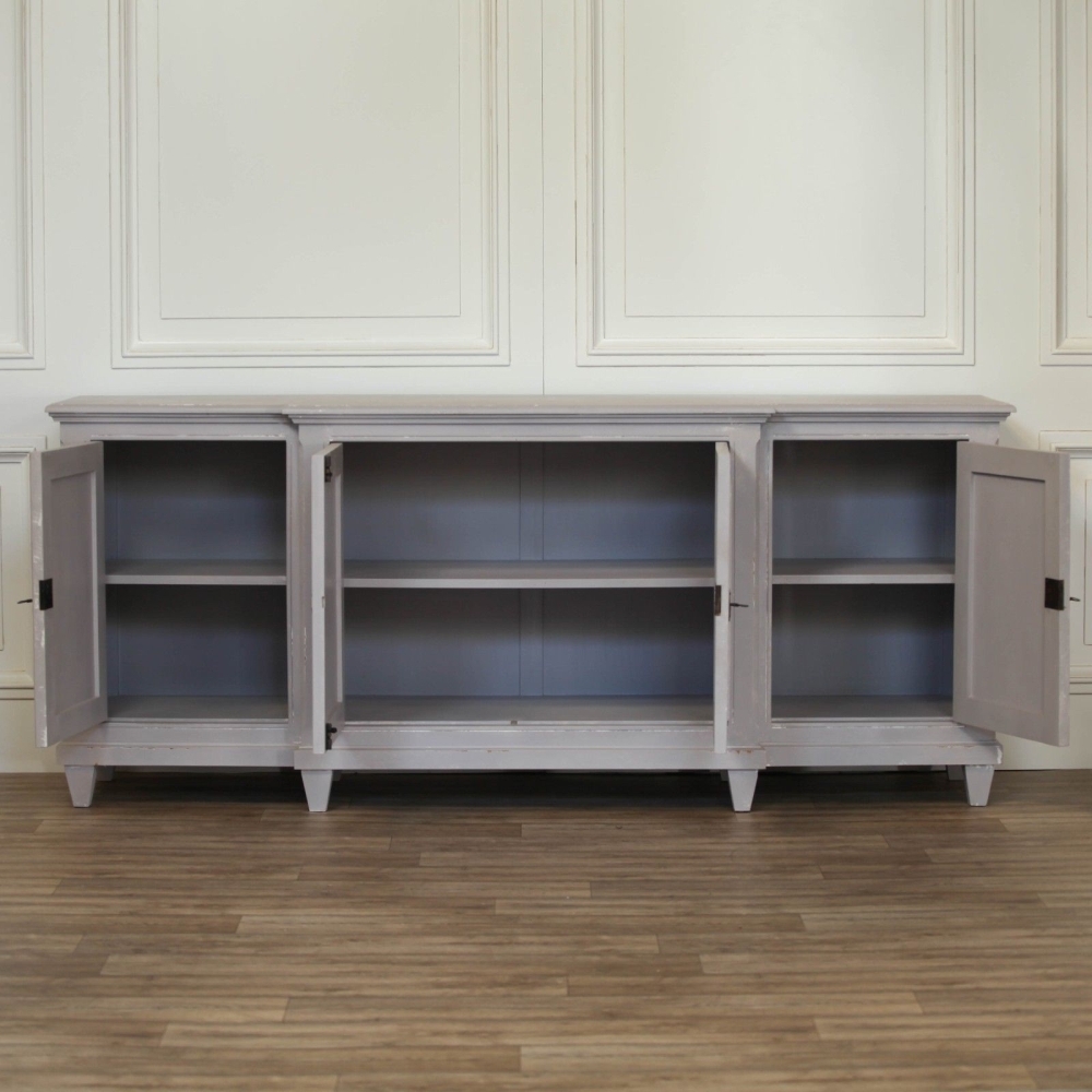 Product photograph of Distressed Mahogany Classical 4 Door Sideboard from Choice Furniture Superstore.