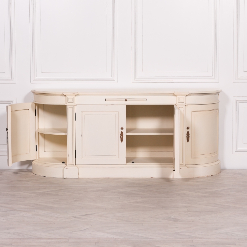 Product photograph of Distressed Mahogany 4 Door Large Sideboard from Choice Furniture Superstore.