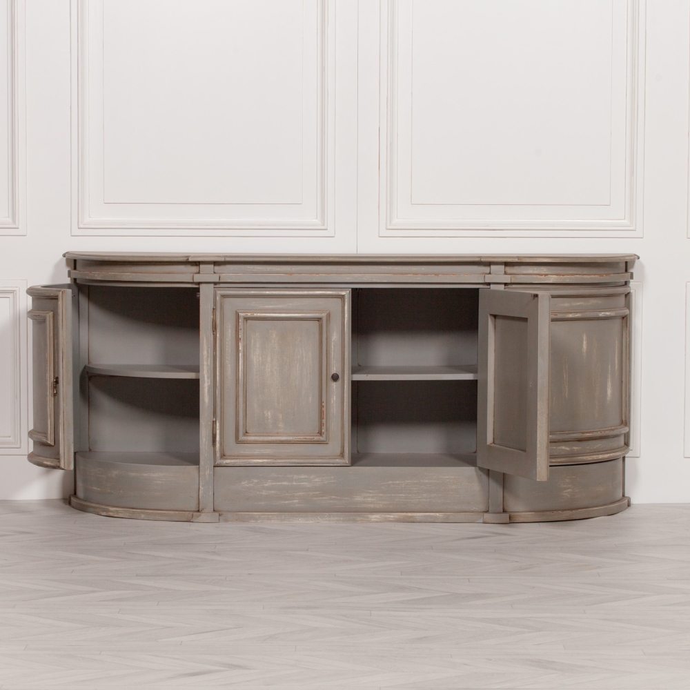 Product photograph of Distressed Mahogany 4 Door Extra Large Sideboard from Choice Furniture Superstore.