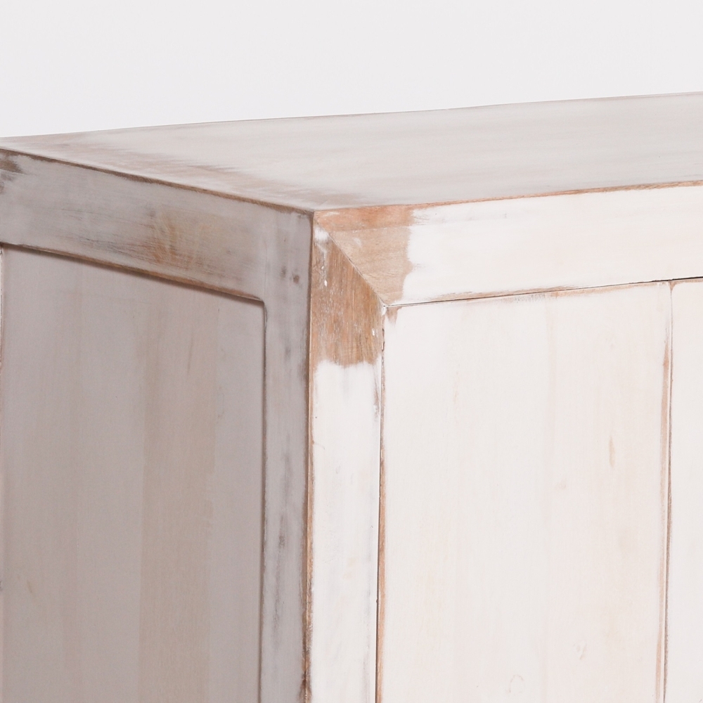 Product photograph of Distressed White Oriental 4 Door Sideboard from Choice Furniture Superstore.