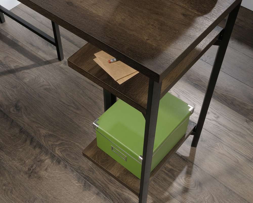 Product photograph of Teknik Industrial Style Smoked Oak L-shaped Desk from Choice Furniture Superstore.