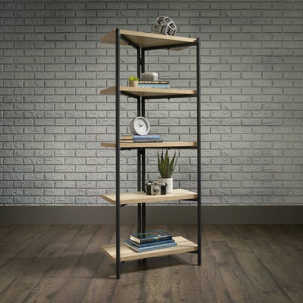 Product photograph of Teknik Industrial Style Charter Oak Chunky Bookcase from Choice Furniture Superstore.