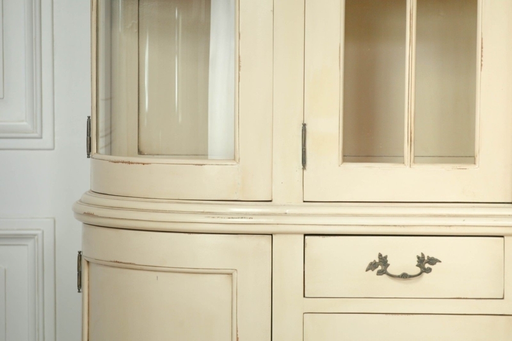 Product photograph of Vintage Cream Display Cabinet from Choice Furniture Superstore.