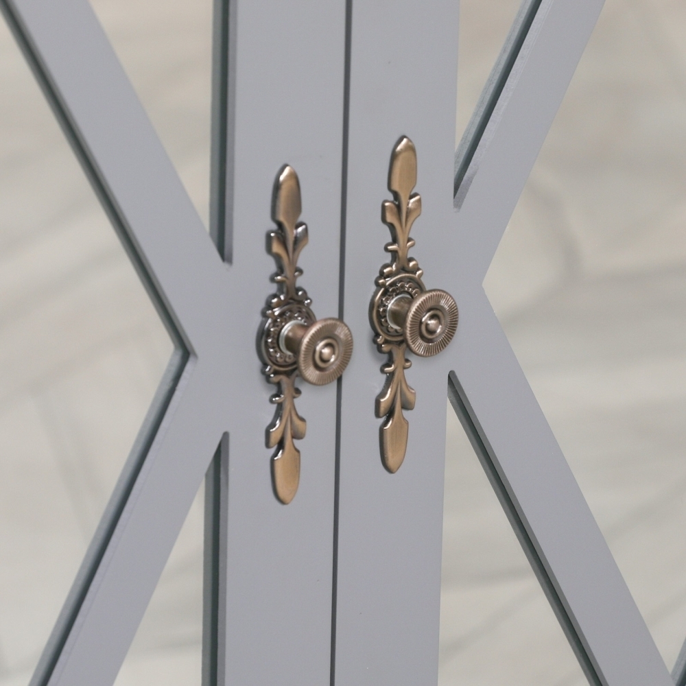 Product photograph of Grey Mirrored 2 Door Cupboard from Choice Furniture Superstore.