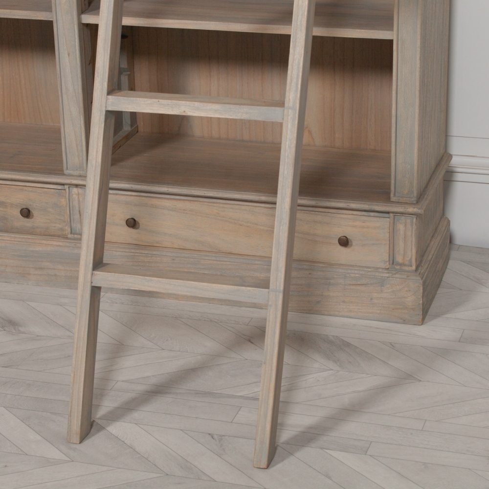 Product photograph of Rustic Wooden Bookcase With Ladder from Choice Furniture Superstore.