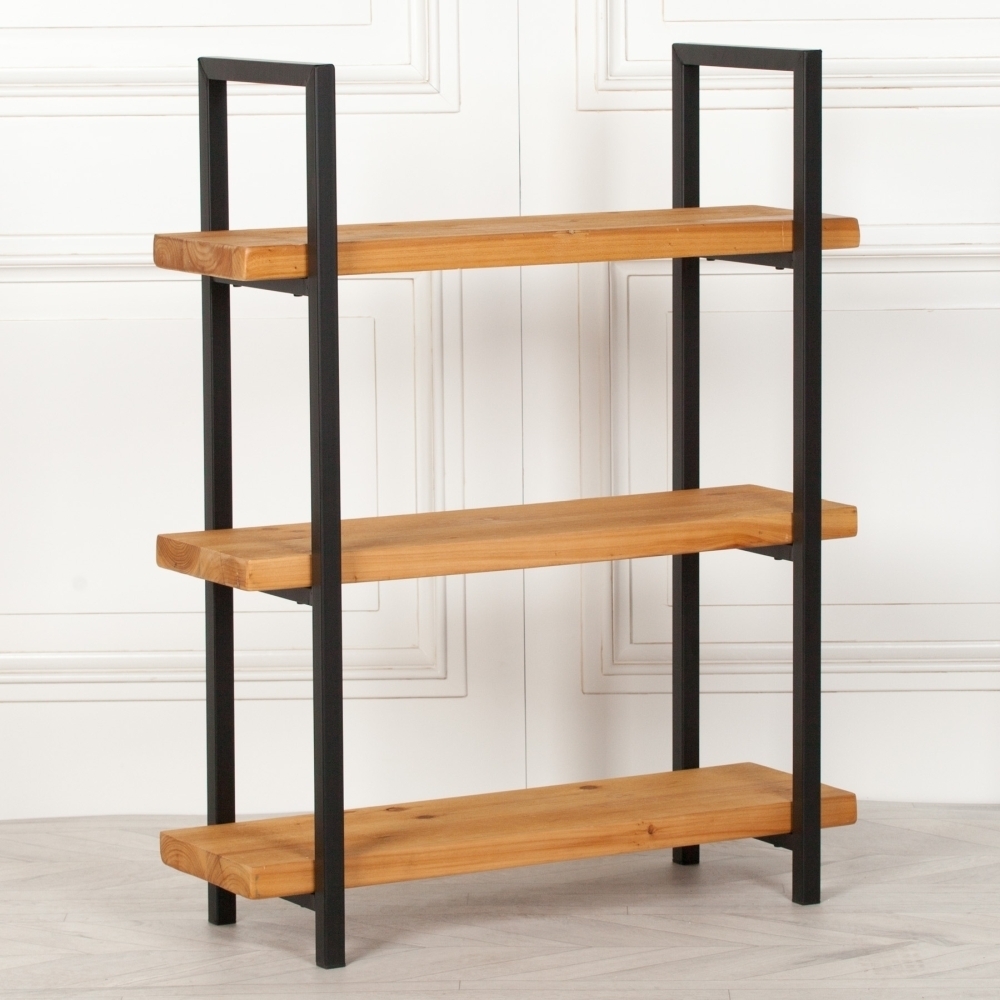 Product photograph of Rustic Wooden Industrial Bookcase from Choice Furniture Superstore.