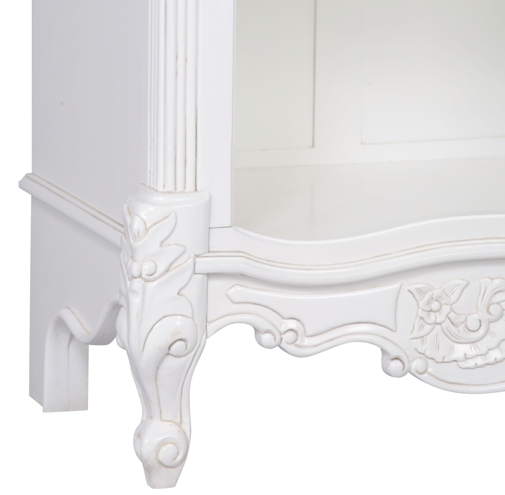 Product photograph of French White Carved Bookcase from Choice Furniture Superstore.