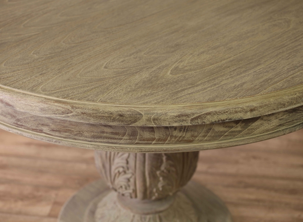 Product photograph of Reclaimed Wood 4 Seater Round Acorn Dining Table - 120cm from Choice Furniture Superstore.