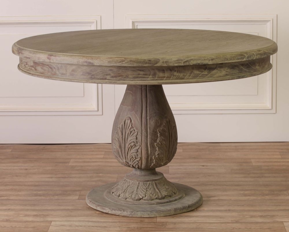 Product photograph of Reclaimed Wood 4 To 6 Seater Round Acorn Dining Table - 120cm from Choice Furniture Superstore.