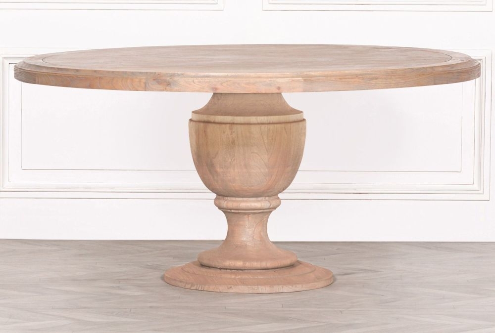 Product photograph of Rustic White Cedar 6 To 8 Seater Round Pedestal Dining Table - 162cm from Choice Furniture Superstore.