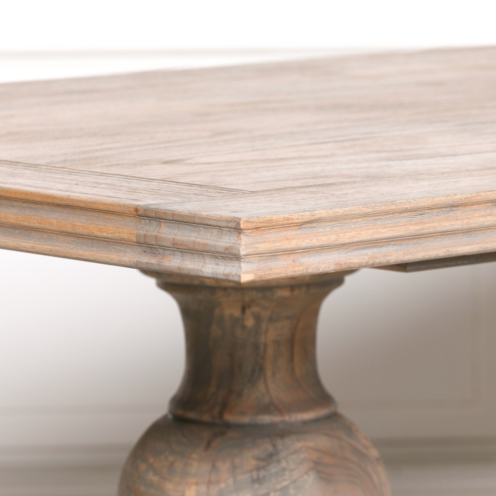 Product photograph of Rustic White Cedar 10 Seater Double Pedestal Dining Table - 240cm from Choice Furniture Superstore.